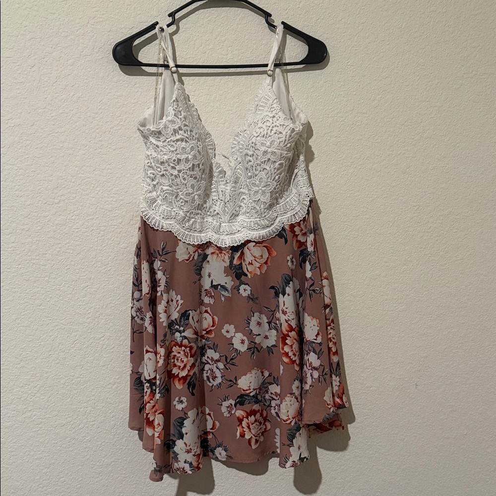 Floral Lace Trim Women Top
